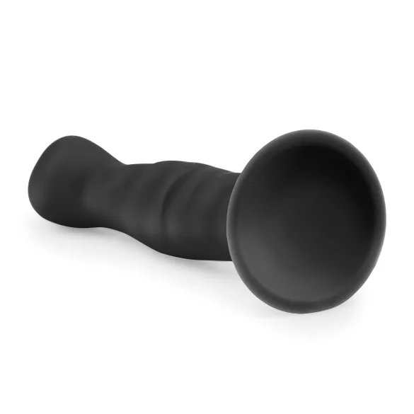 Easytoys - analdildo med sugkopp - ribbad - 14 cm - svart