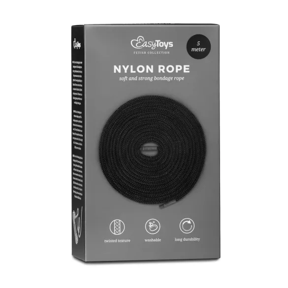 Easytoys - bondage rep - 5 meter - svart