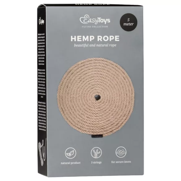 Easytoys Hampsnöre - hampa bondage-rep (5 m, natur)
