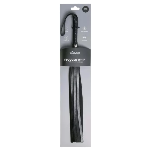 Easytoys - flogger pisk - mjukt konstläder - svart