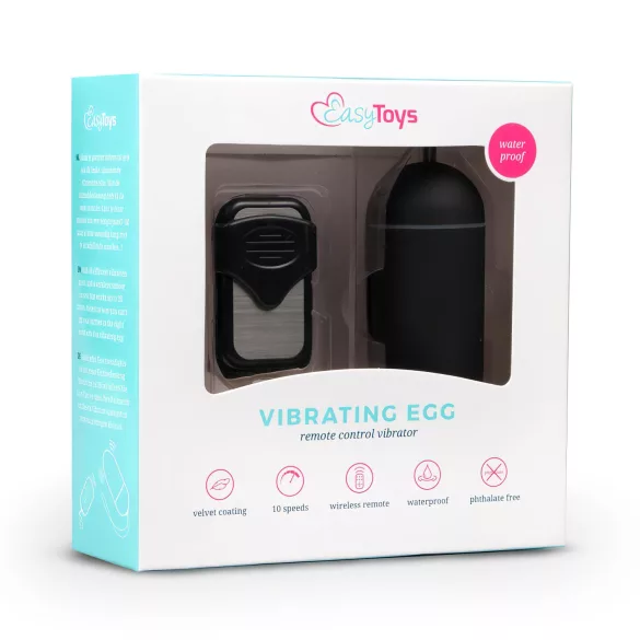 Easytoys - vibrerande ägg med fjärrkontroll - svart