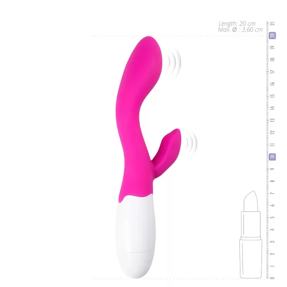Easytoys Lily - rabbitvibrator med klitorisstimulans - silikon rosa