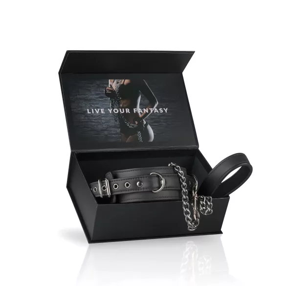 Easytoys - halsband med koppel - svart