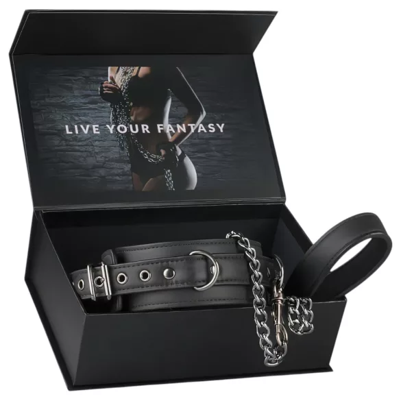Easytoys - halsband med koppel - svart