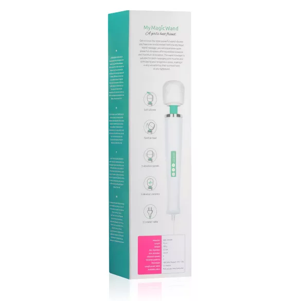 MyMagicWand - massagevibrator med stark motor - vit/turkos