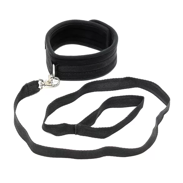 Rimba Soft - halsband med koppel - mjuk svart