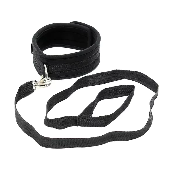 Rimba Soft - halsband med koppel - mjuk svart