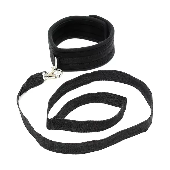 Rimba Soft - halsband med koppel - mjuk svart