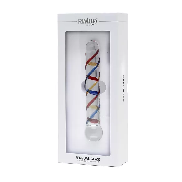 Rimba Rachella - dubbelglas dildo - transparent/färgad