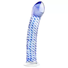 Gildo Glass No. 5 - glasdildo spiral - transparent blå