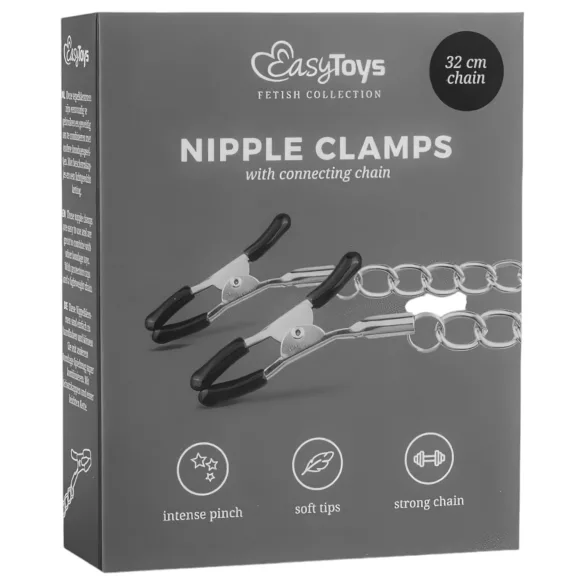 EasyToys - bröstvårtsklämmor med kedja - 2 st
