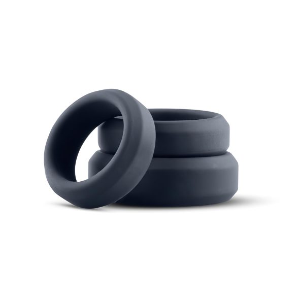 Boners – silikon penisring set, 3 delar (grå)