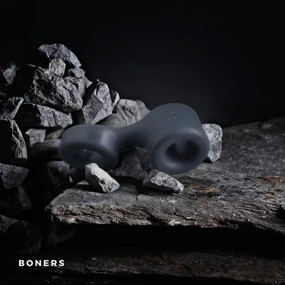 Boners - penisring och pungsnöringsring - silikon grå