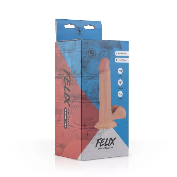 Real Fantasy Felix - dildo med pung - realistisk - 22 cm - naturfärg
