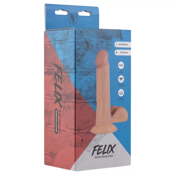 Real Fantasy Felix - dildo med pung - realistisk - 22 cm - naturfärg