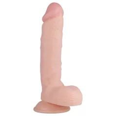   Real Fantasy Glynn - realistisk dildo med pung - 25 cm - natur