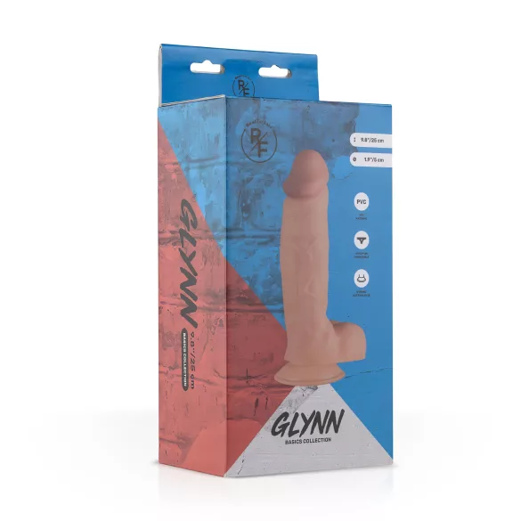 Real Fantasy Glynn - realistisk dildo med pung - 25 cm - natur