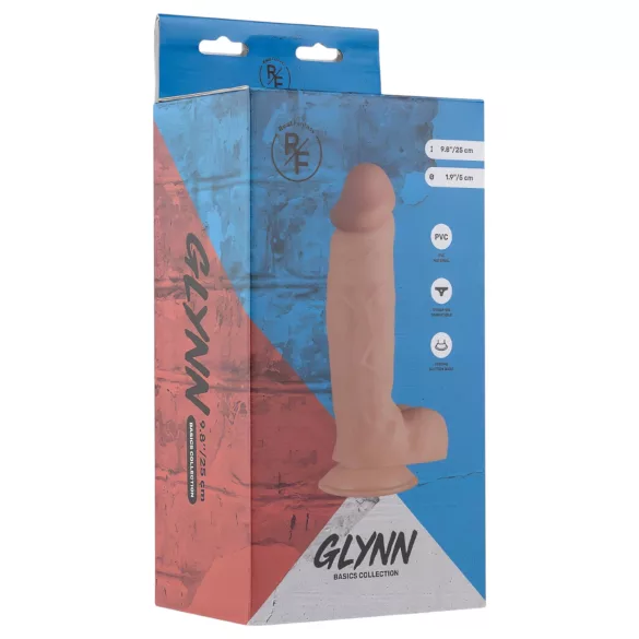 Real Fantasy Glynn - realistisk dildo med pung - 25 cm - natur