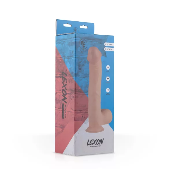 Real Fantasy Lexon - dildo med pung - realistisk - 33cm - natur