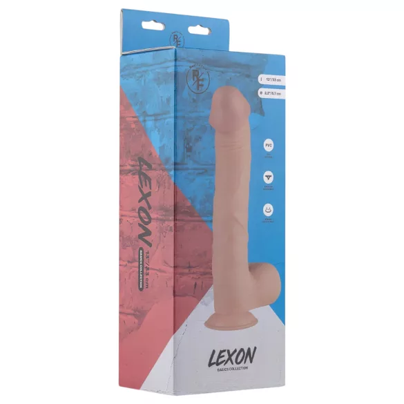 Real Fantasy Lexon - dildo med pung - realistisk - 33cm - natur