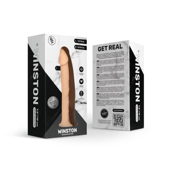 Real Fantasy Winston - dildo med sugkopp och vibrator - 19 cm - natur