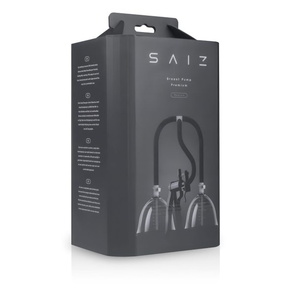 Saiz Premium - dubbel bröstpump - liten (transparent-svart)