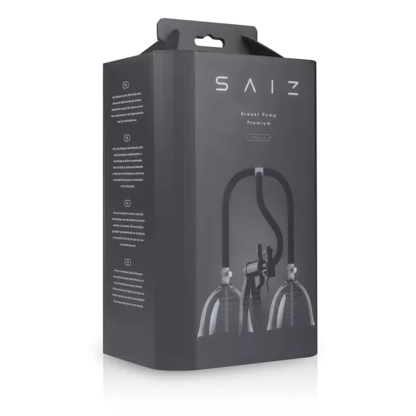 Saiz Premium - dubbel bröstpump - liten - genomskinlig/svart
