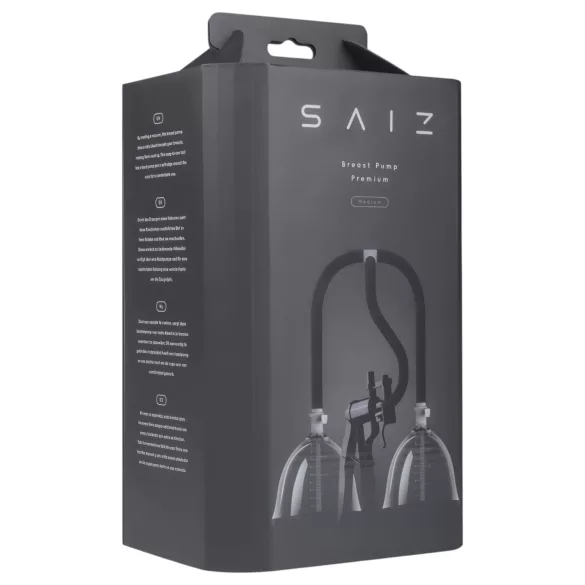 Saiz Premium - dubbel bröstpump - liten - genomskinlig/svart