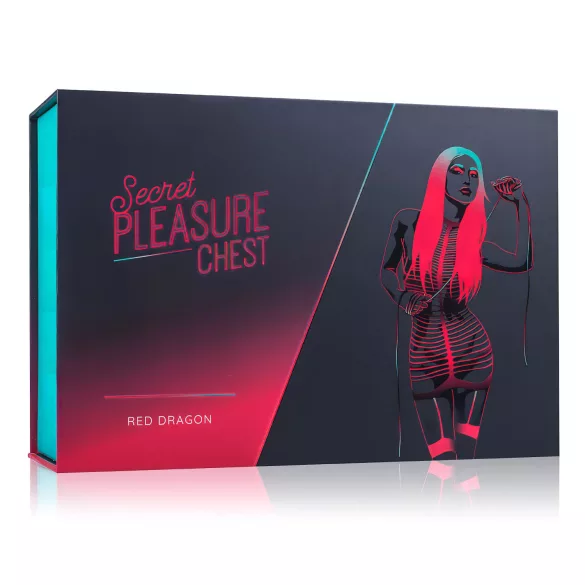 Secret Pleasure Chest - avancerat BDSM-set - 10 delar - röd