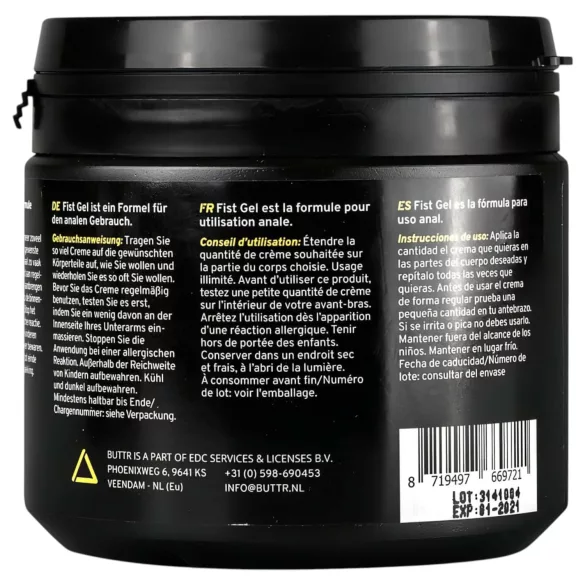 BUTTR - fistinggel - vattenbaserad glidgel - 500ml
