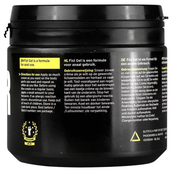 BUTTR - fistinggel - vattenbaserad glidgel - 500ml
