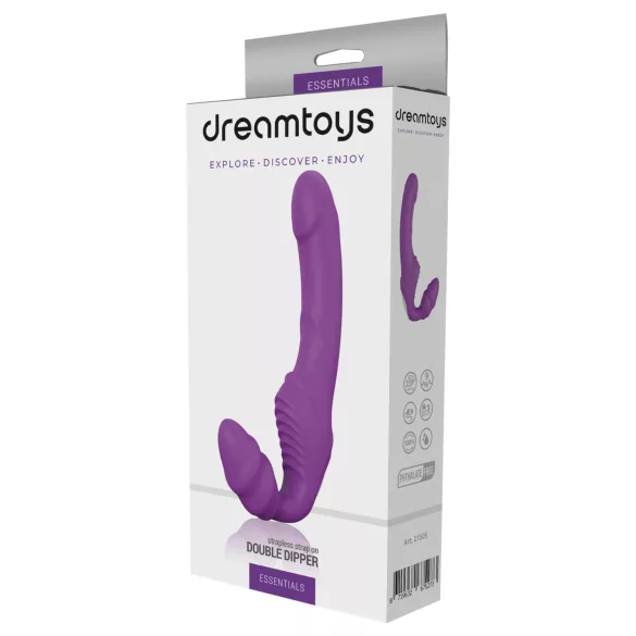 Dreamtoys Essentials - strapplös strap-on‑vibrator (lila)