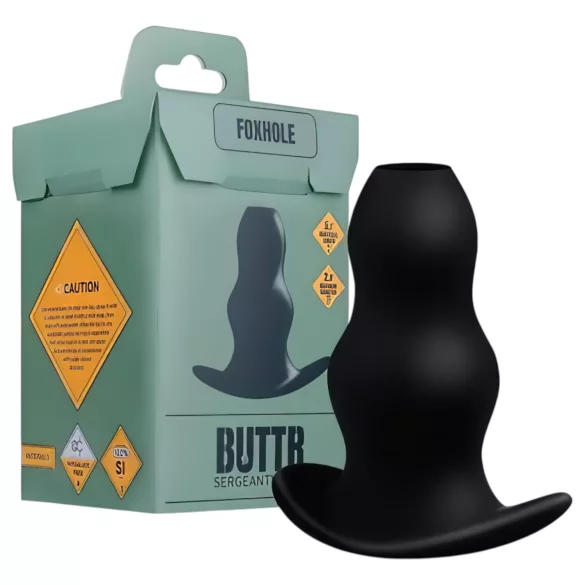 BUTTR Foxhole - ihålig analplug dildo - svart