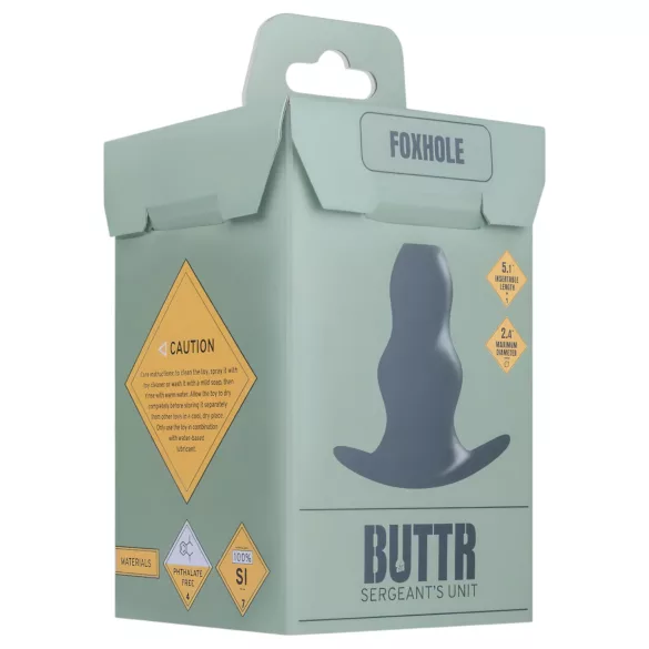 BUTTR Foxhole - ihålig analplug dildo - svart