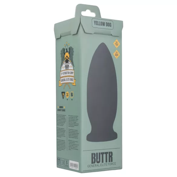BUTTR Yellow Dog - dildo med sugkopp - svart