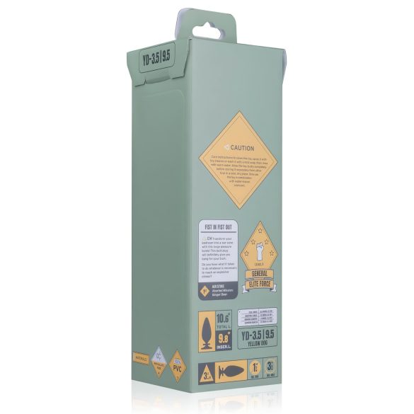 BUTTR Yellow Dog - dildo med sugkopp - svart