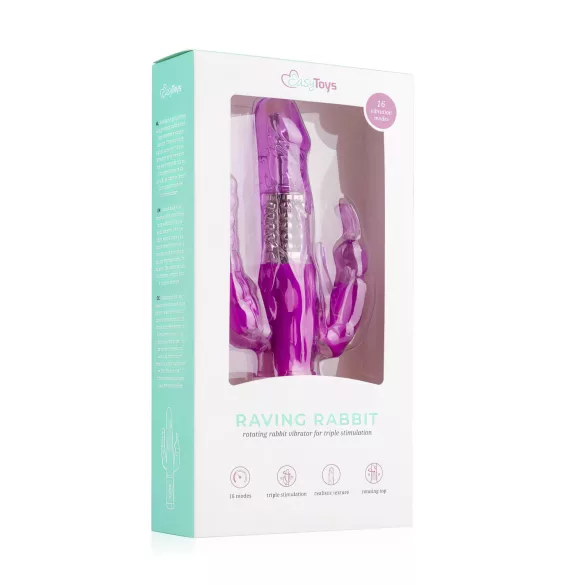 Easytoys Raving Rabbit - 3-armad vibrator (rosa)