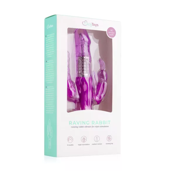 Easytoys Raving Rabbit - 3-armad vibrator (rosa)