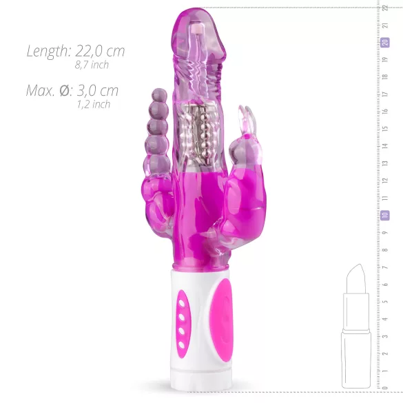 Easytoys Raving Rabbit - 3-armad vibrator (rosa)
