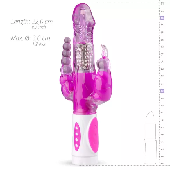 Easytoys Raving Rabbit - 3-armad vibrator (rosa)