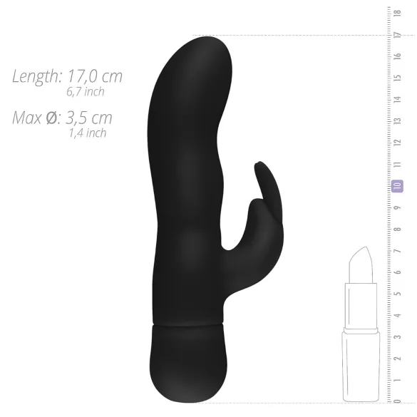 Easytoys Mad Rabbit - G-punktsvibrator med klitorisstimulering - svart