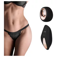   Pantyrebel - vibratoriskt trosstring i svart med batteri och fjärrkontroll (S-L)