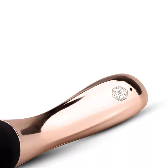 Rosy Gold - stavvibrator med böjt huvud - uppladdningsbar - roséguld