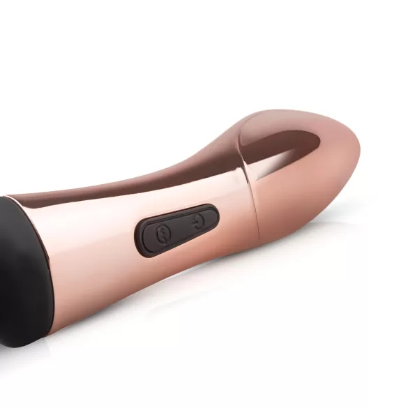 Rosy Gold - stavvibrator med böjt huvud - uppladdningsbar - roséguld