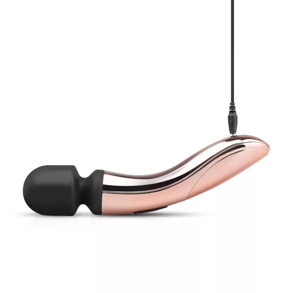 Rosy Gold - stavvibrator med böjt huvud - uppladdningsbar - roséguld
