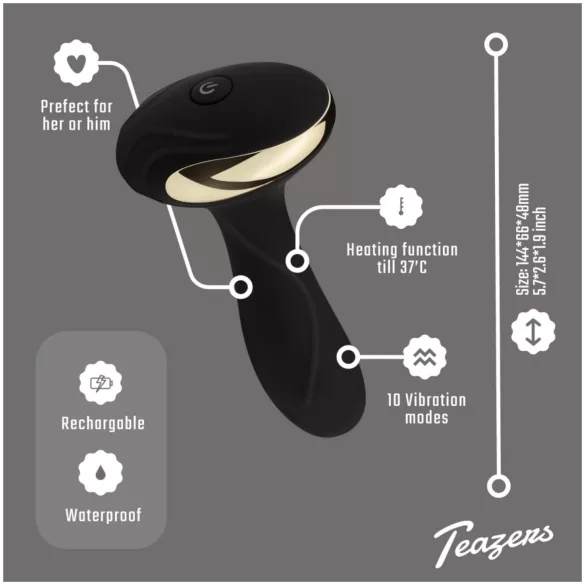 Teazers - uppvärmd analvibrator och prostatastimulator (svart)
