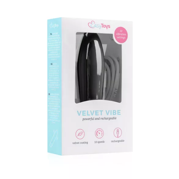 Easytoys - vibratorstav med laddningsbart batteri - svart