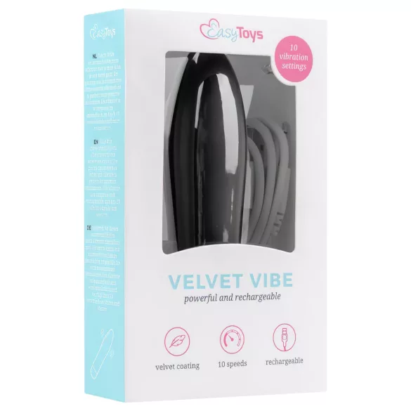 Easytoys - vibratorstav med laddningsbart batteri - svart