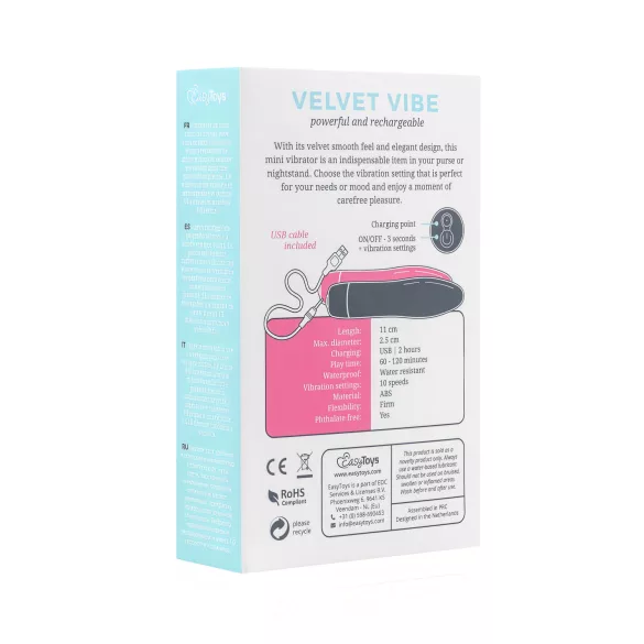 Easytoys - vibratorstav med laddningsbart batteri - svart