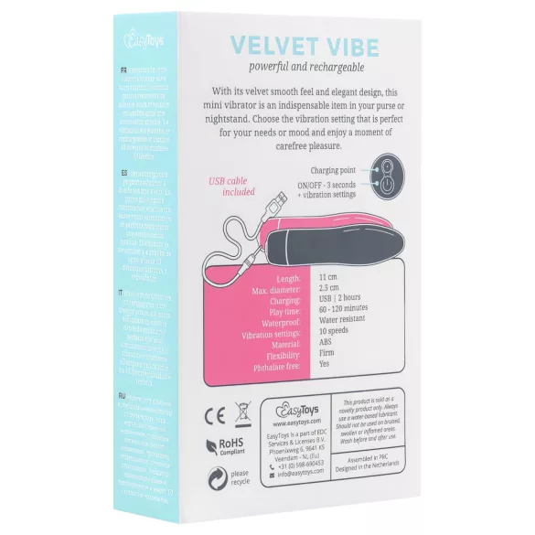 Easytoys - vibratorstav med laddningsbart batteri - svart